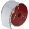 Silver Burlap Wired Christmas Craft Ribbon 2.5" X 10 Yards