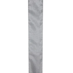 Silver Burlap Wired Christmas Craft Ribbon 2.5" X 10 Yards