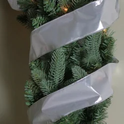Silver Christmas Wired Craft Ribbon 2.5