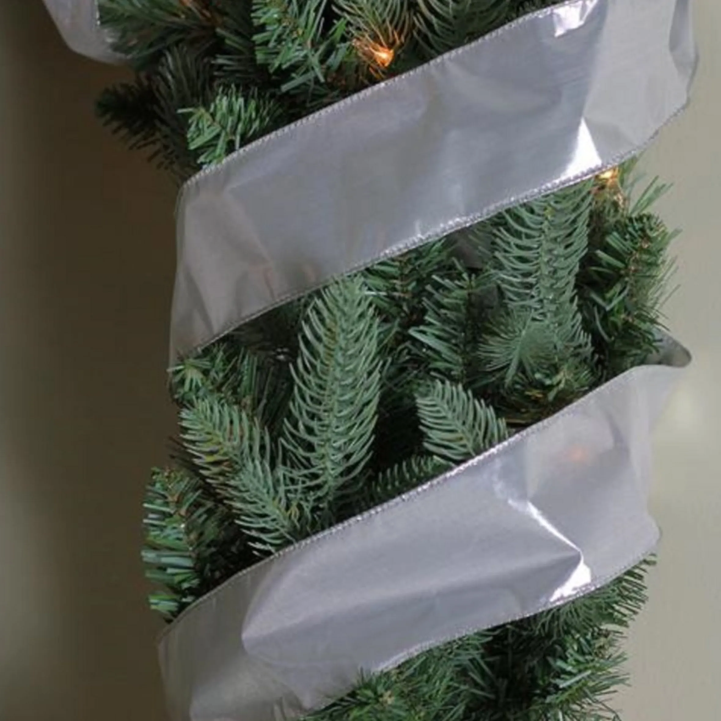 Silver Christmas Wired Craft Ribbon 2.5" X 10 Yards