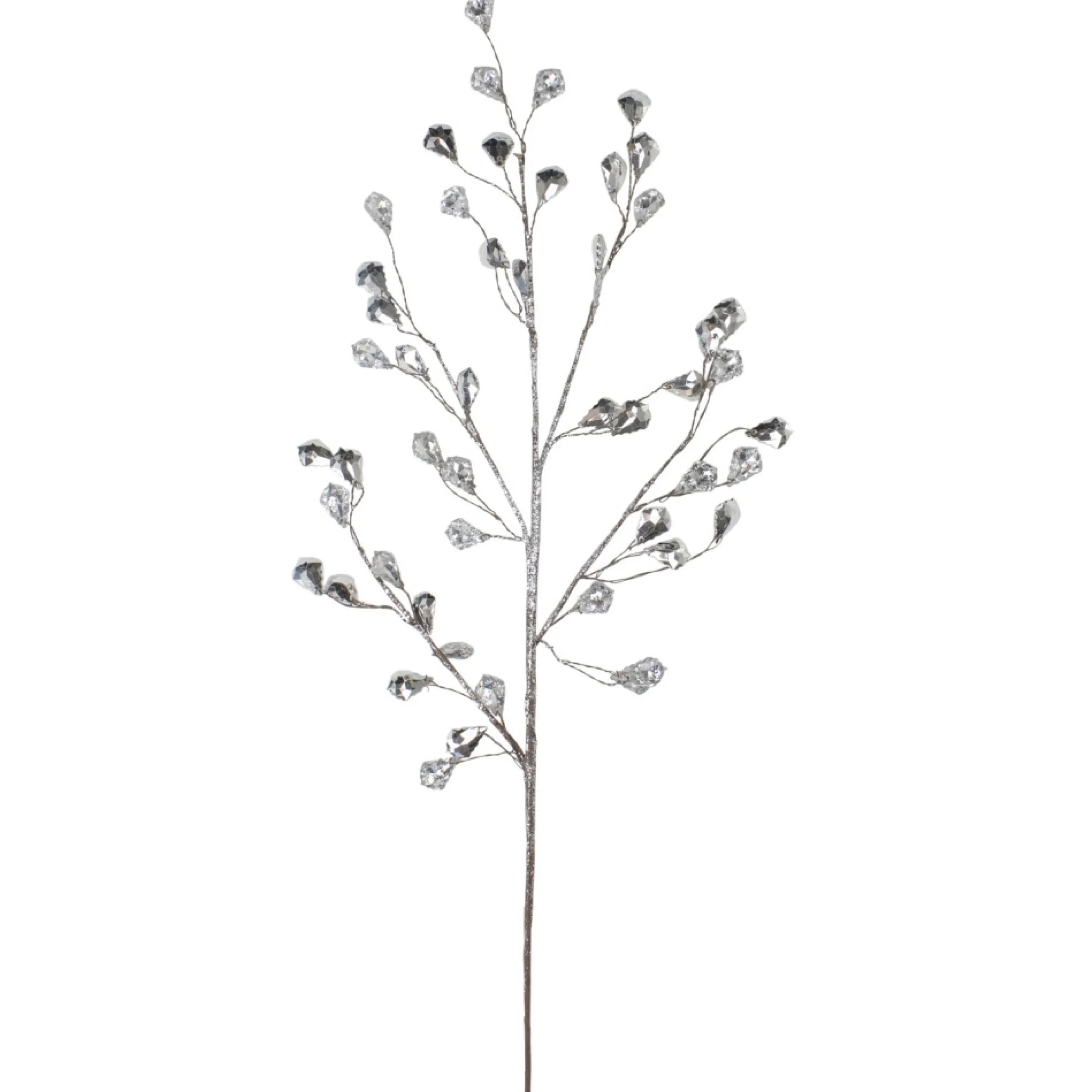 30" Silver Glittered Artifcal Christmas Twig Spray