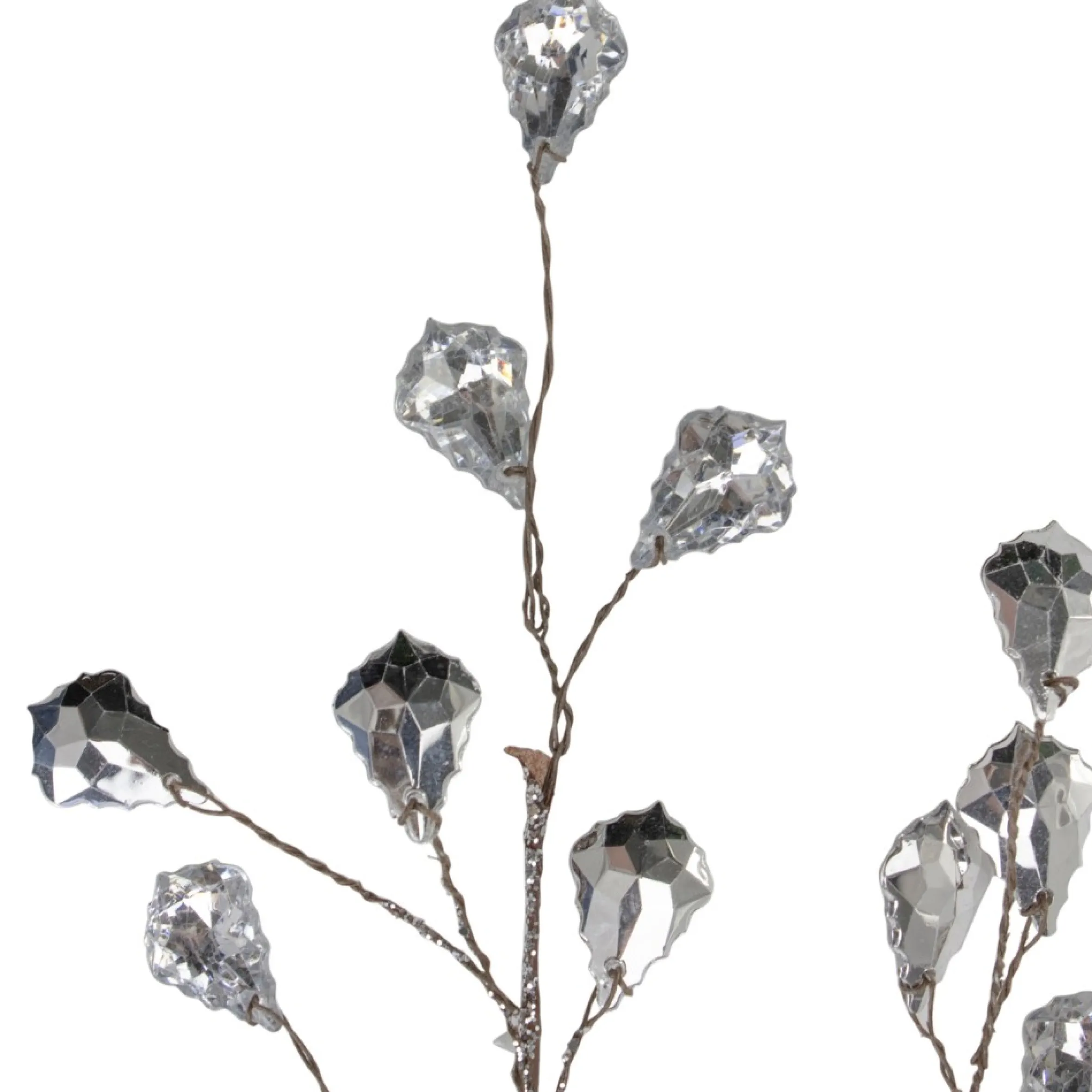 30" Silver Glittered Artifcal Christmas Twig Spray