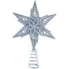 13" Silver Glittered Snowflake Christmas Tree Topper, Unlit