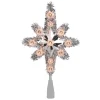 11" Silver Lighted Tinsel Star Of Bethlehem Christmas Tree Topper - Clear Lights