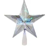 8.75" Silver "Merry Christmas" Star Tree Topper - Multi Colored