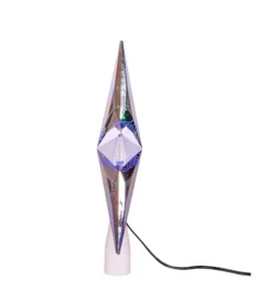 8.75" Silver "Merry Christmas" Star Tree Topper - Multi Colored