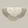 60" Silver Metallic Embroidered Christmas Tree Skirt With Sequins Scalloped Edge