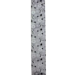 Silver Snowmen And Snowflakes Wired Christmas Craft Ribbon 2.5" X 10 Yards