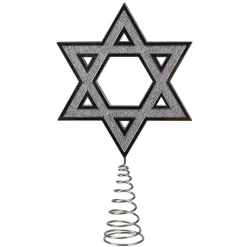 9.5" Silver Star Of David Hanukkah Holiday Tree Topper