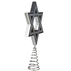 9.5" Silver Star Of David Hanukkah Holiday Tree Topper