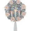 7" Silver Wreath With Candles Christmas Tree Topper - Clear Lights