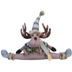 21" Sitting Moose Plush Christmas Tabletop Figurine