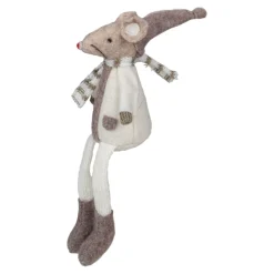 9.5" Sitting Plush Christmas Mouse Figure