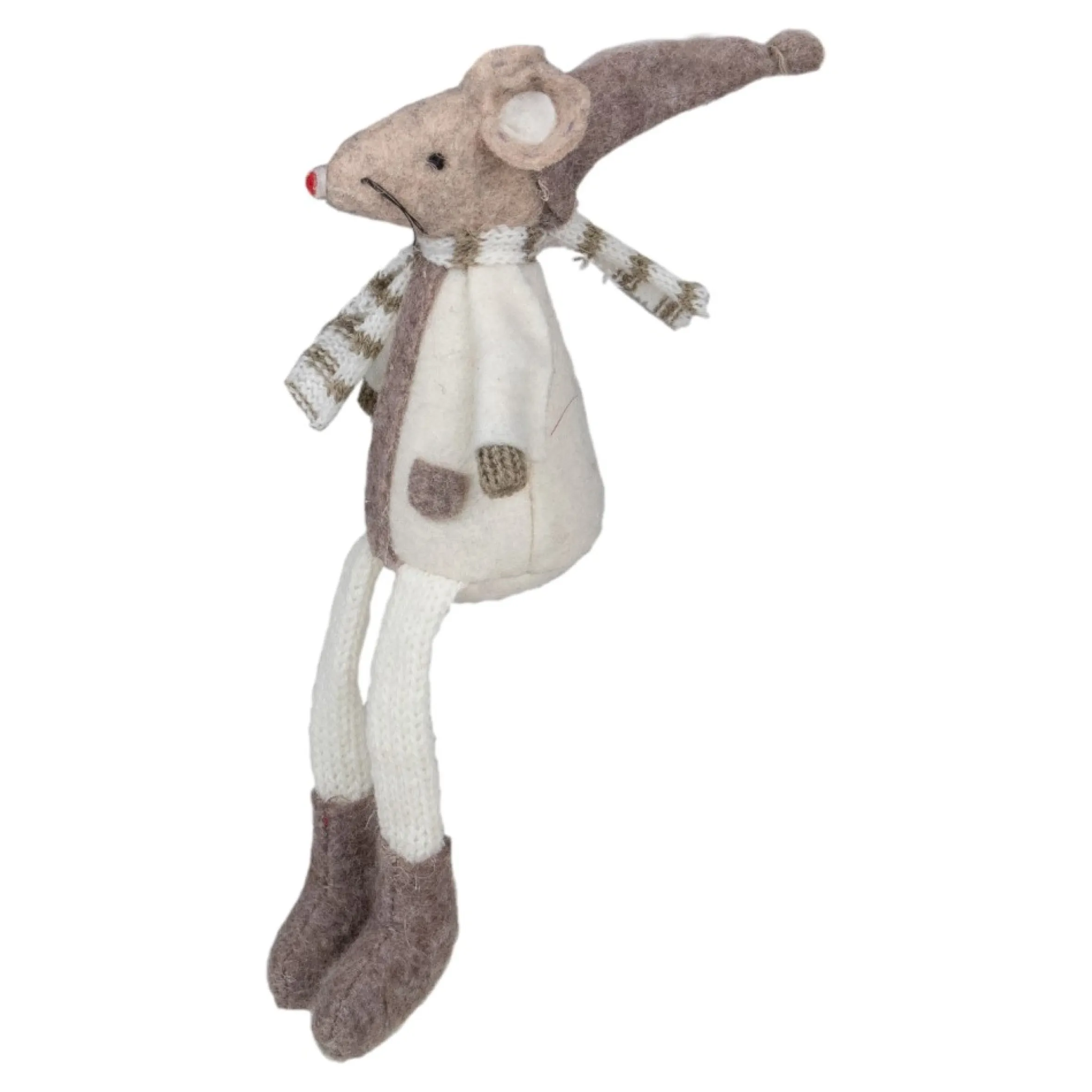 9.5" Sitting Plush Christmas Mouse Figure