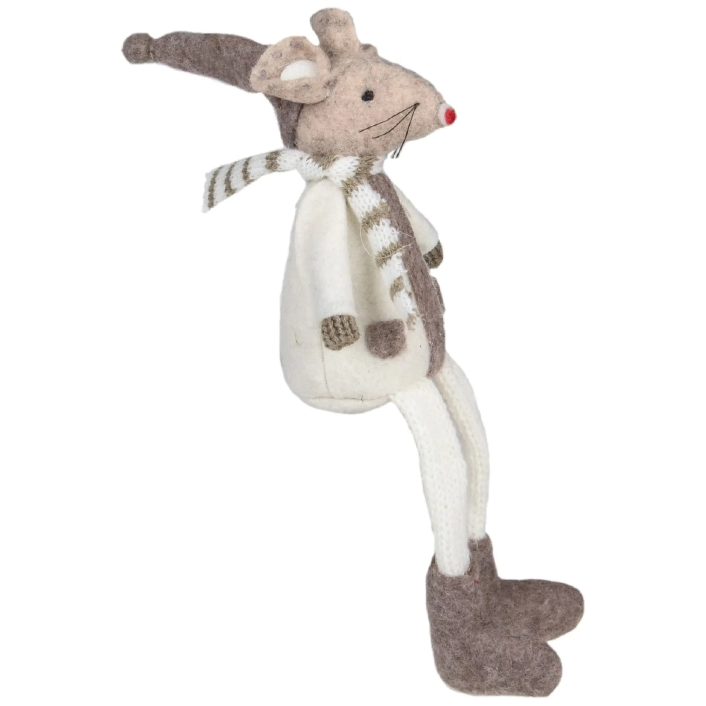 9.5" Sitting Plush Christmas Mouse Figure