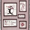 Snow Penguins Christmas Holiday Tapestry Throw 50" X 60"