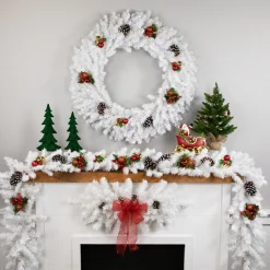 32" Snow White Pine Artificial Christmas Swag, Unlit
