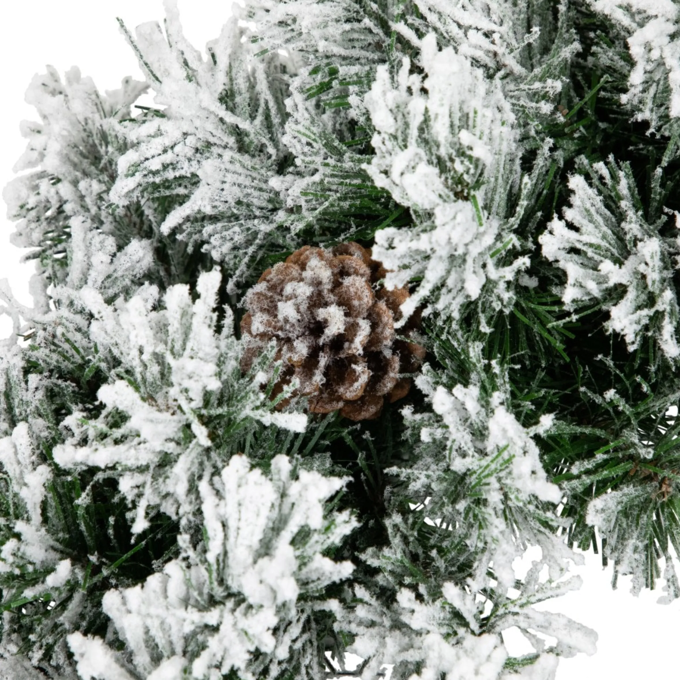 24" Snowy Flocked Angel Pine With Pine Cones Artificial Christmas Wreath - Unlit