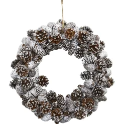 Snowy Pinecone Artificial Christmas Wreath, 17-Inch, Unlit