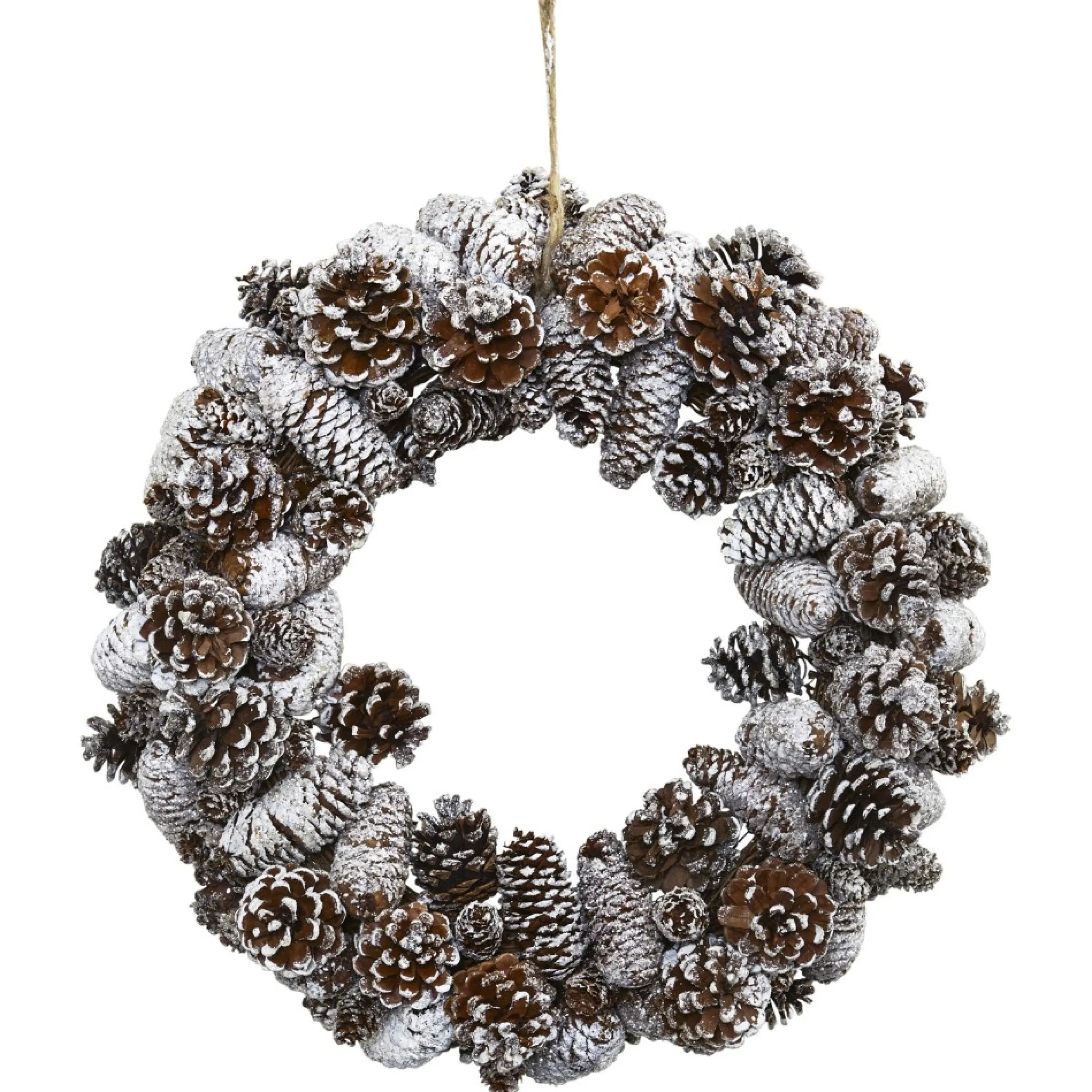 Snowy Pinecone Artificial Christmas Wreath, 17-Inch, Unlit