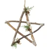 13.75" Snowy Pinecone Branch Christmas Star Wall Decor