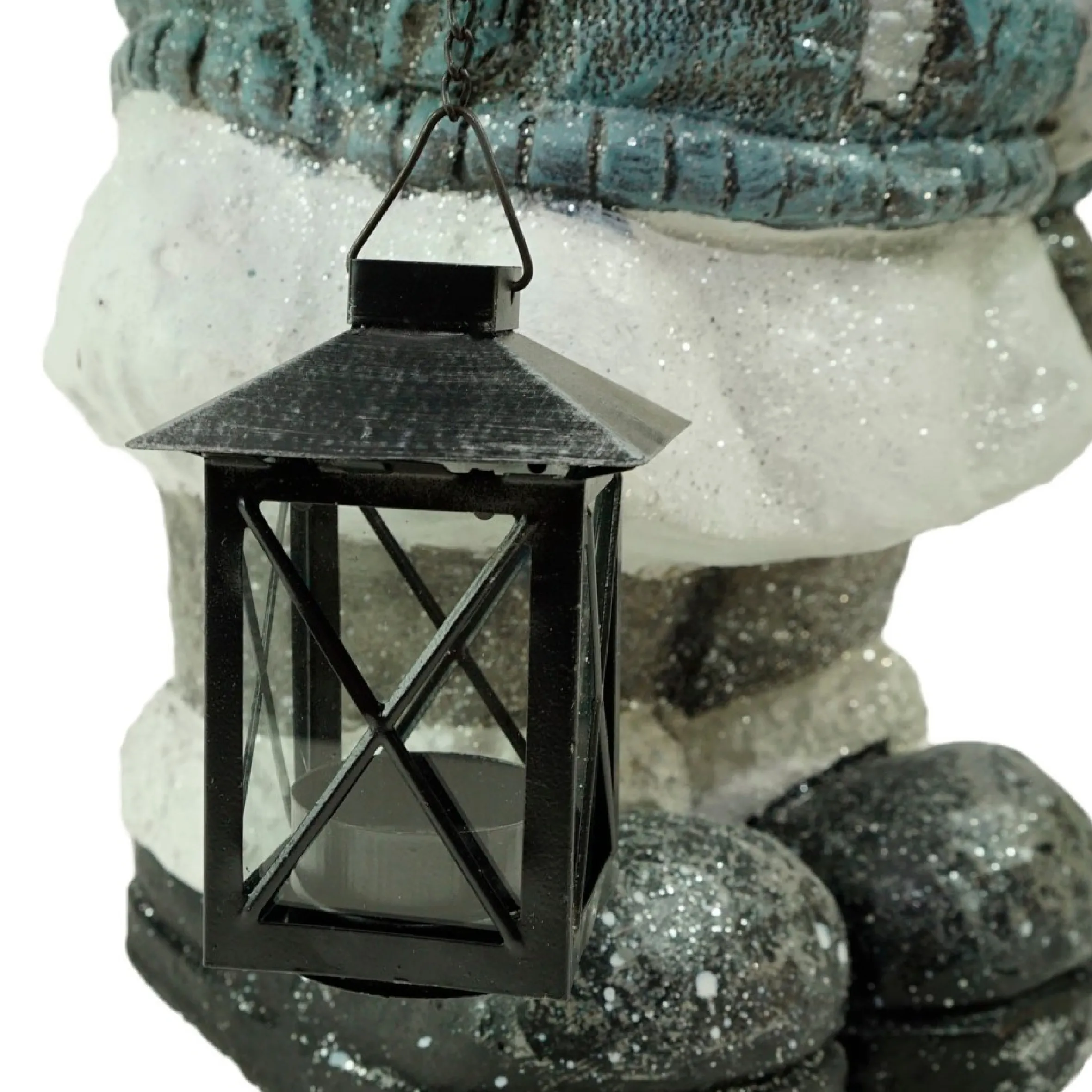 18" Snowy Woodlands Little Girl Holding Tea Light Lantern Christmas Figurine