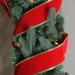 Solid Bright Red And Gold Wired Christmas Craft Ribbon 2.5 X 10 Yards