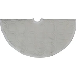 18" Solid Cream White Quilted Christmas Hexagon Mini Tree Skirt