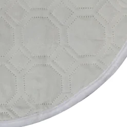 18" Solid Cream White Quilted Christmas Hexagon Mini Tree Skirt