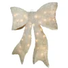24" Sparkling Cream Lighted Bow Christmas Window Silhouette Decoration
