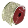 Sparkling Gold Chevron Wired Christmas Craft Ribbon 2.5" X 10 Yards