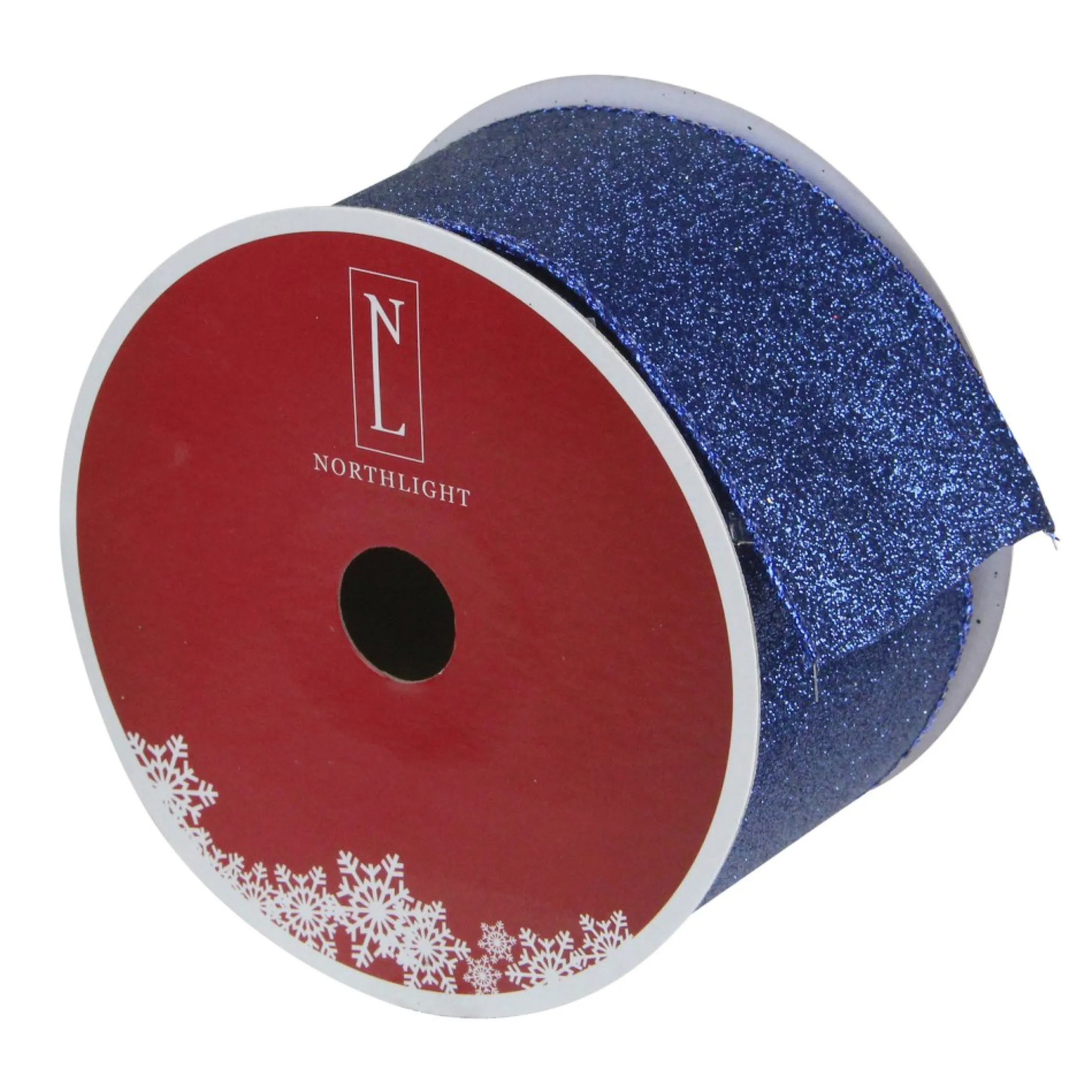 Sparkly Blue Solid Christmas Wired Craft Ribbon 2.5" X 16 Yards