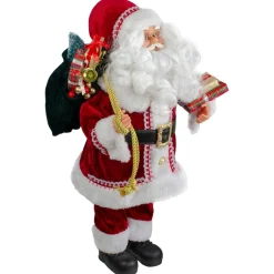12" Standing Curly Beard Santa Christmas Figure With Presents