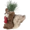 7" Standing Squirrel With Pine Sprig And Red Scarf Tabletop Christmas Figurine