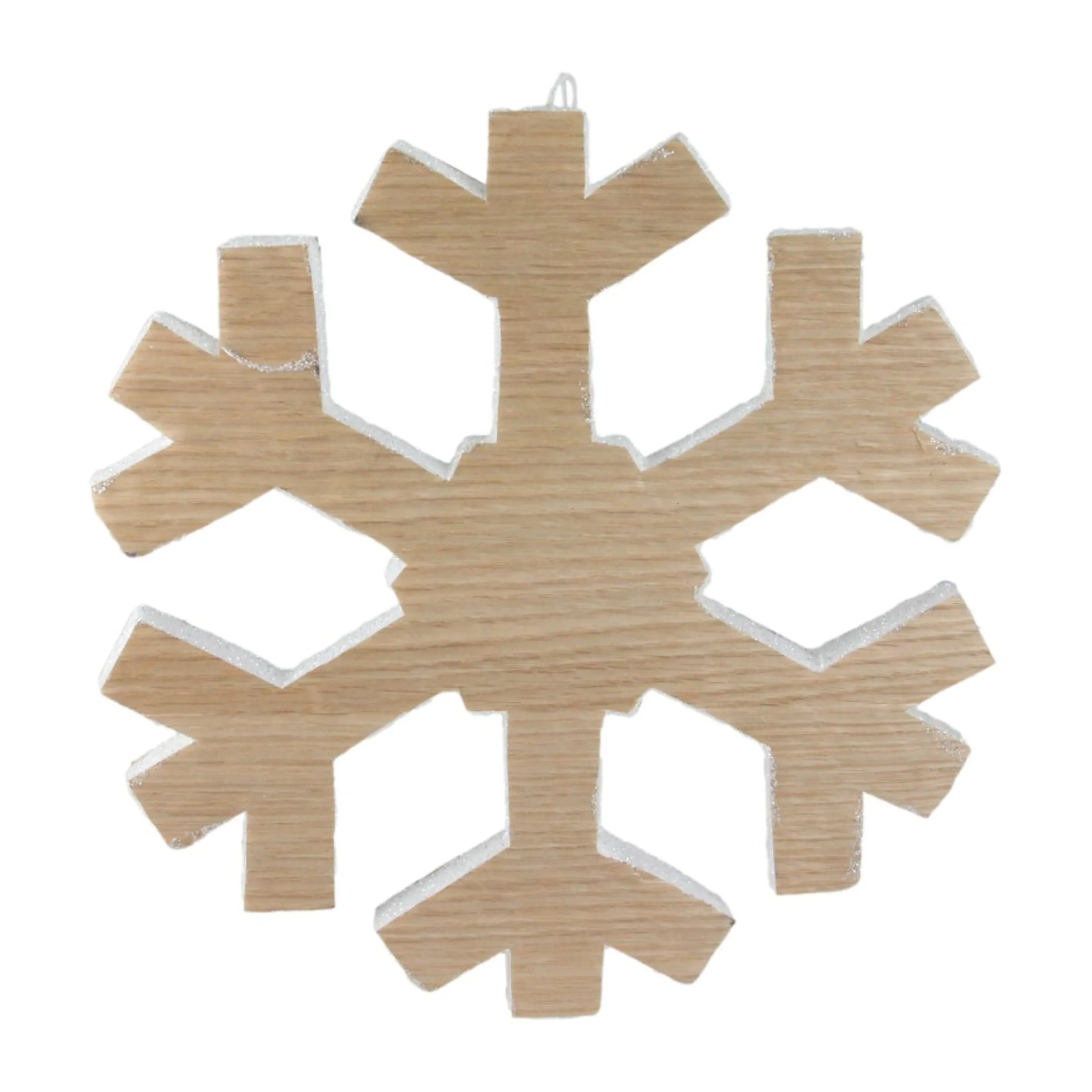 12.5" Tan Brown Wood Grain Snowflake Christmas Decoration