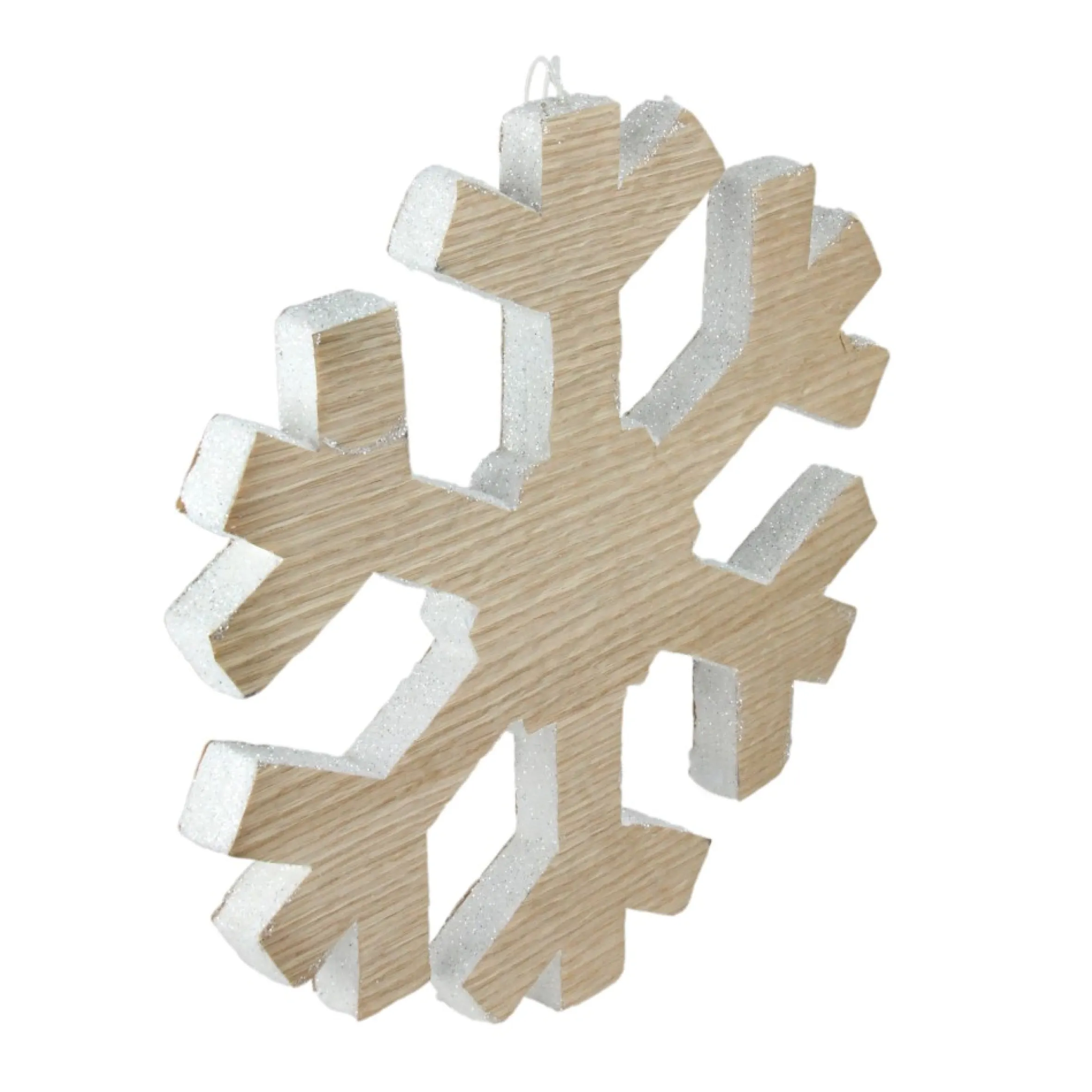 12.5" Tan Brown Wood Grain Snowflake Christmas Decoration