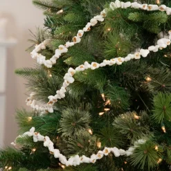 9' Traditional Faux Popcorn Christmas Garland, Unlit