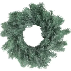 Traditional Frosted Green Pine Decorative Christmas Wreath - 12-Inch, Unlit