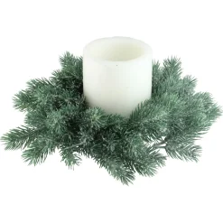 Traditional Frosted Green Pine Decorative Christmas Wreath - 12-Inch, Unlit