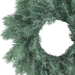 Traditional Frosted Green Pine Decorative Christmas Wreath - 12-Inch, Unlit