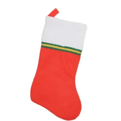 16.25" Traditional Red And White Christmas Stocking With Ribbon Trim