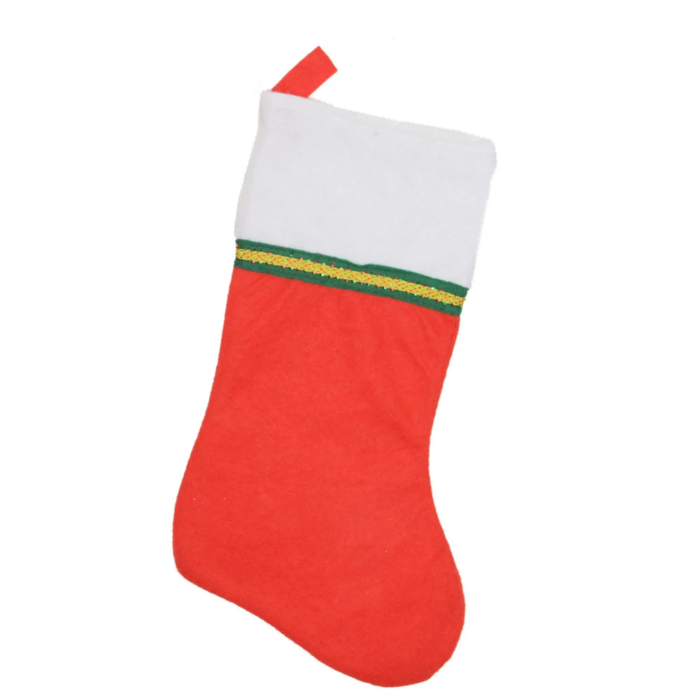 16.25" Traditional Red And White Christmas Stocking With Ribbon Trim