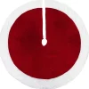 60" Traditional Red Christmas Tree Skirt With White Trim