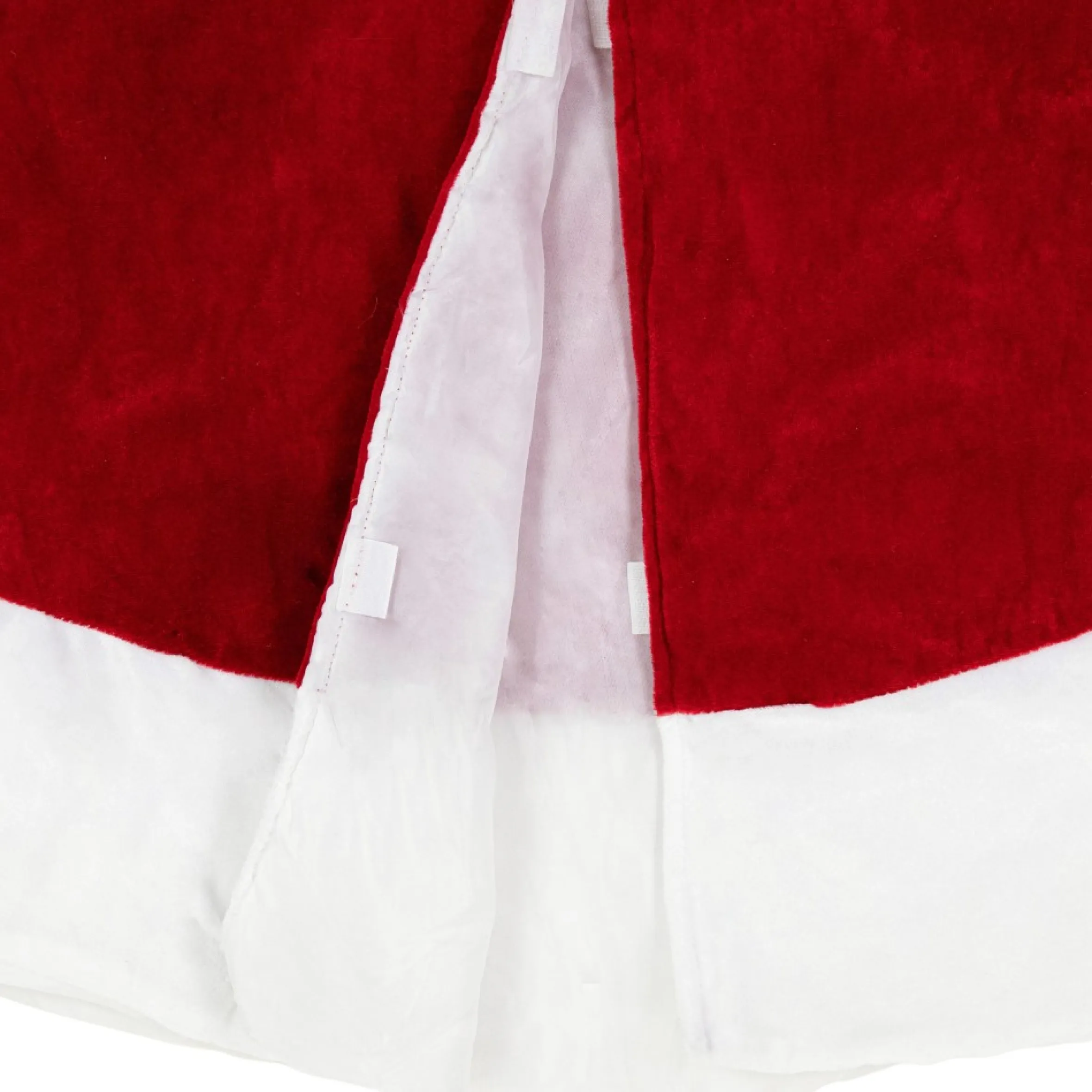 60" Traditional Red Christmas Tree Skirt With White Trim