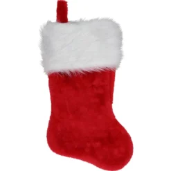20" Traditional Red With White Cuff Hanging Christmas Stocking