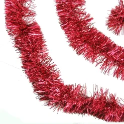 50' Traditional Shiny Red 6 Ply Christmas Foil Tinsel Garland - Unlit