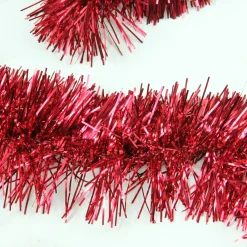 50' Traditional Shiny Red 6 Ply Christmas Foil Tinsel Garland - Unlit