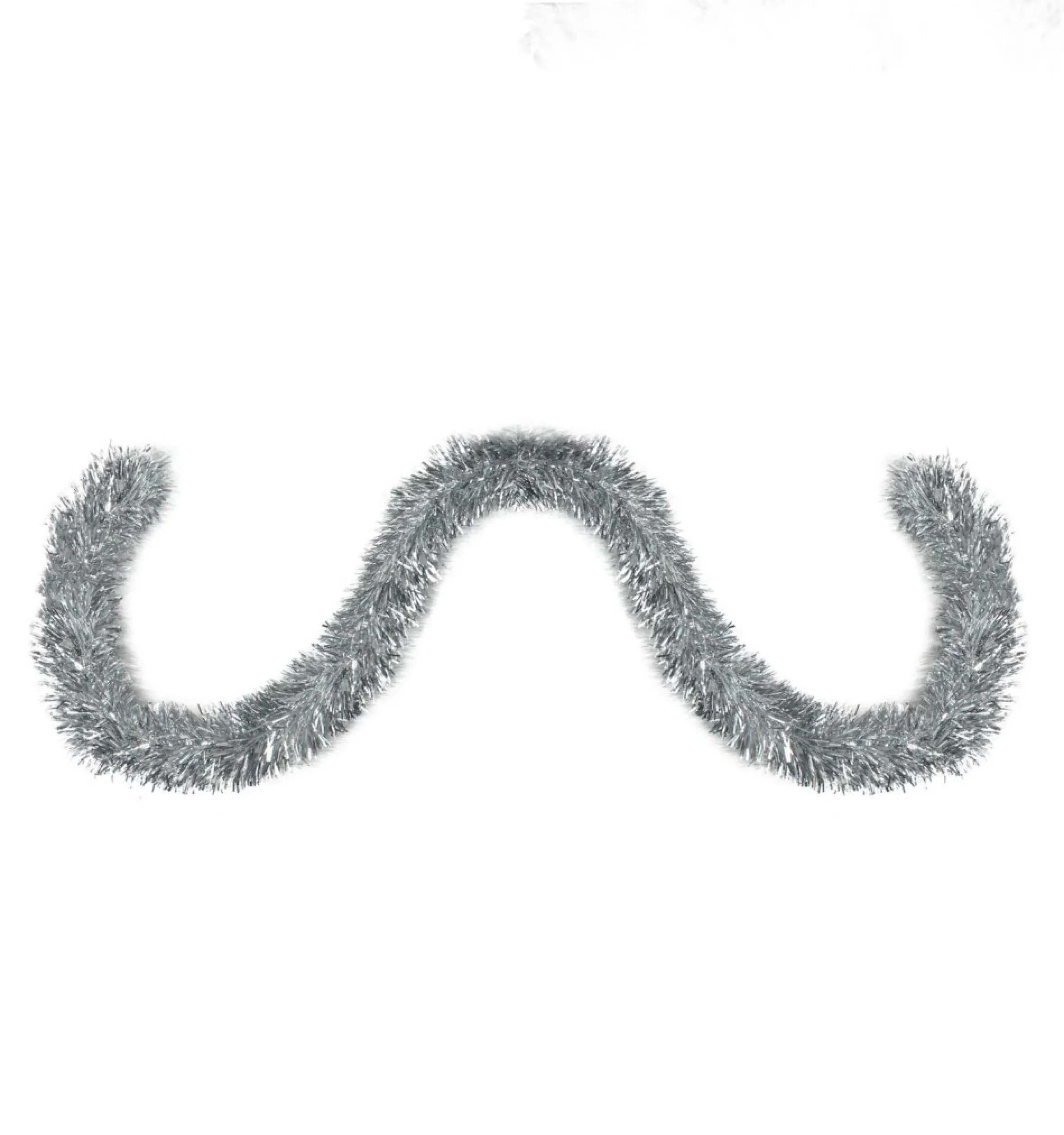 50' Traditional Shiny Silver 6 Ply Christmas Foil Tinsel Garland - Unlit