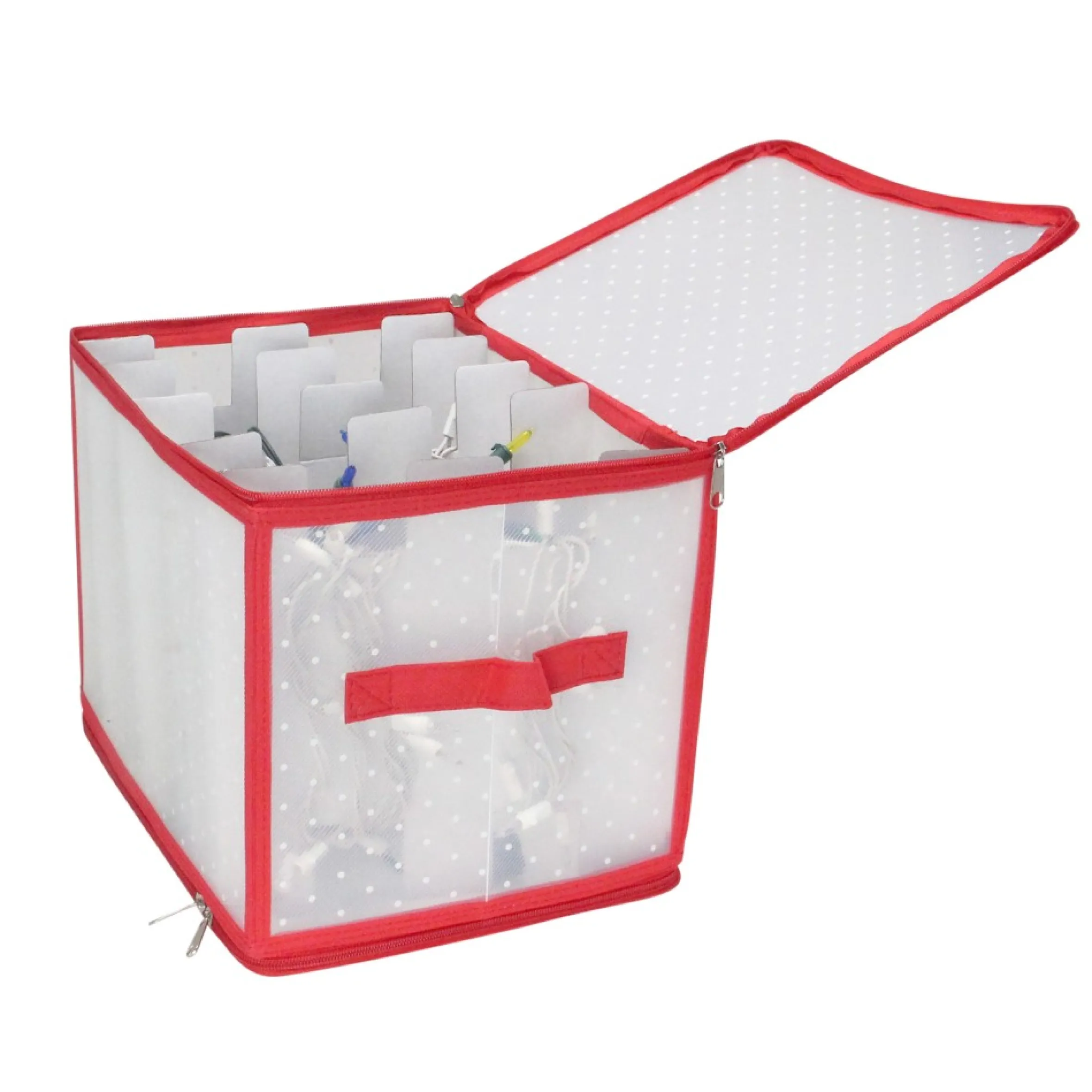 12.5" Transparent Zip Up Christmas Light Storage Box