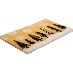 Trees And Snowflakes Natural Coir Christmas Outdoor Doormat 18